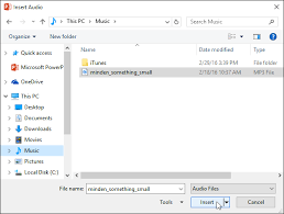 If your slide show is longer than one song, you can add more with the audio icon selected on the slide, on the playback tab, click the list named start, and select. Powerpoint 2016 Inserting Audio
