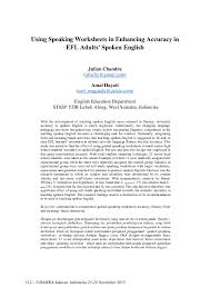 Oh, right there, next to the south building. Pdf Using Speaking Worksheets In Enhancing Accuracy In Efl Adults Spoken English Julian Chandra Academia Edu