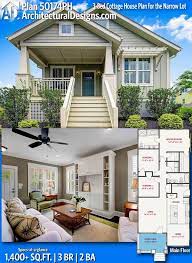 Plan 50174ph 3 Bed Cottage House Plan For The Narrow Lot In 2021 Bungalow House Design Craftsman House Plans House Front Porch