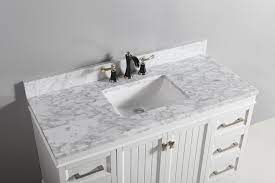 Solid surface vanity top custom furniture porducts. Tuscany 49 X 22 Carrara Marble Vanity Top With Wave Rectangular Undermount Bowl At Menards