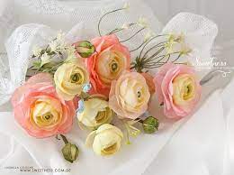 Wafer Paper Ranunculus Wafer Paper Sugar Paste Flowers Edible Paper