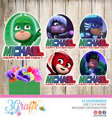 Pj mask centerpiece number 3 pj mask printable. Pj Mask Centerpiece Printable 3grafik