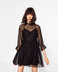 Dress With Lace And Frill Grunge Dress Zara Black Dress Lace Dress