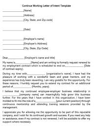 Continue Working Letter Of Intent Examples How To Write