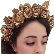 Download A Stunning Gold Leaf Floral Crown With Large Roses Gold Flower Crown Png Png Image With No Background Pngkey Com Are you searching for gold crown png images or vector? pngkey