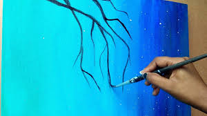 An Easy Nature Night View On Canvas Painting Moody Artist Diy Youtube Let your walls live under the warm, cool and seductive shade of wall painting.