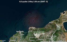 Este jueves se reportó el temblor en el centro del país, con importante movimiento en la capital del colombia: Informe Sismo Terremoto Moderado Mag 4 6 Caribbean Sea 59 Km Nne Of Santa Marta Departamento Del Magdalena Colombia Saturday 01 May 2021 24 Reportes De Los Usuarios Volcanodiscovery