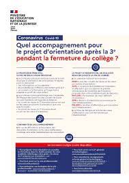 Quel Accompagnement Pour Le Projet D Orientation Apres La 3e Pendant La Fermeture Du College Conseil De Classe Education Nationale College