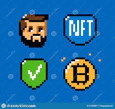 Nft Token Blockchain Icon Set Digital Currency Pixel Art Vector Stock Vector Illustration Of Bitcoin Collectibles 214428871
