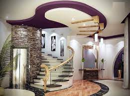 A beautiful false ceiling design that designed by the designer john wilshere , this ceiling was designed for the living rooms with high ceiling, because it has 4 large layers the takes a large space from the room height, tie false ceiling design was made of gypsum tiles, it enabled you to make many designs for lighting system using these. Scroll Down To See Unique Staircase Design