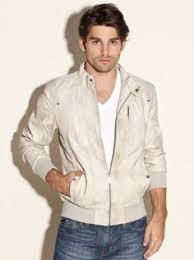 Guess Twill Trim Faux Leather Bomber Jacket Mens Outfits Cool Outfits For Men Faux Leather Bomber Jacket