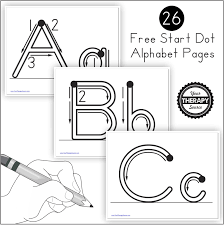 Free printable alphabet letters coloring pages. Alphabet Handwriting Practice Pdf Freebie With Start Dots And Arrows Your Therapy Source