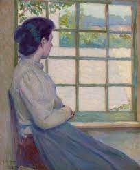 Woman Looking Out A Window George Albert Thompson Painting Window Art Art