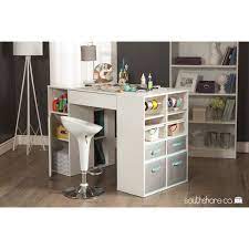 South Shore Crea Counter Height Craft Table Craft Table Craft Tables With Storage Table Storage