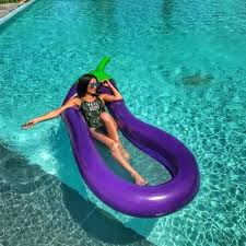 Swimming Pool Giant Inflatable Eggplant Float Toy Summer Swim Ring Water Raft Swimming Pool Floats Flamingo Pool Float Swimming Pool Toys