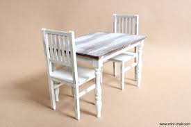 1 6 Scale Miniature Farmhouse Table And 2 Chairs By Minichair Shabby Chic Table And Chairs Shabby Chic Dining Room Farmhouse Table