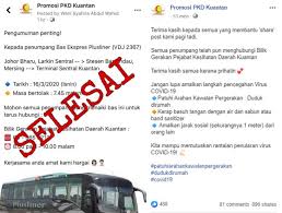 Kepala dinas kesehatan, pengendalian penduduk dan keluarga berencana kab.lingga. Semua Penumpang Naik Bas Ekspres Bersama Individu Disyaki Covid 19 Dari Jb Ke Kuantan Telah Hubungi Bilik Gerakan Sudah Selesai Semasa Mstar