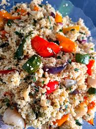 Stir in the feta and mint. Roast Veg Couscous W Garlic Lemon And Mint Dressing Vegetarian