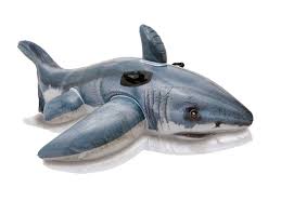 Intex 57525ep Friendly Shark Ride On Float Pool Toy 60 1 2 Inflatable Shark White Sharks Swimming Pool Toys