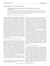 Pdf A Physiologist S View Of Homeostasis