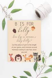 B Is For Belly Sign Woodland Printable Baby Shower Gifts For Guests Outdoor Baby Shower Baby Shower Signs