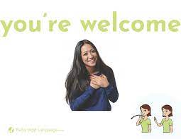 Conventional response to thanks meaning `freely granted'. You Re Welcome