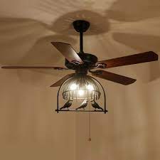 Enhance your outdoor living space with this 52 in. Industrial Fan Ceiling Light Fixture With Birdcage Shade Beautifulhalo Com