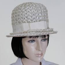 Vintage Hat Wicker Look Birch Hat Groovy Boho Style Cap Sz S to Sz M