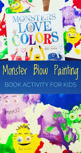 This Fun Monster Blow Painting Book Activity For Kids Is A Bright And Colorful Art Project Based Colorful Art Projects Book Art Projects Art Therapy Activities