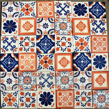 New terracotta deep blue oxide explosion colour tile. Blue And Terracotta Patchwork Www Caoba Co Uk Patchwork Tiles Mexican Colors Blue And Terracotta