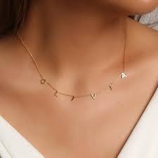 Handmade Initial Name Necklace Nameplate Necklace Sideways Initial Necklace Spaced Letter Necklace Letter Necklace Gift For Moms Initial Necklace Sideways Initial Necklace Necklace