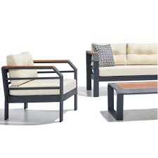 Erinoz Assento Bahce Balkon Teras Aluminyum 3 Lu Oturma Grubu Outdoor Antrasit Metal Tekzen