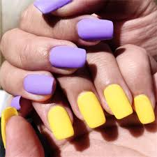 View and search our client photos, to view our work. Amazon Com Drecode Yellow 24pcs False Nails Matte Full Cover Short Square Coffin Natural False Acrylic Purple Fake Nail For Women And Girls Yellow Purple Beauty