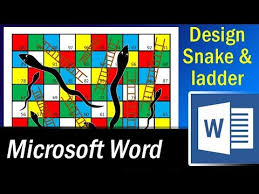 how to design snake and ladder game in microsoft word