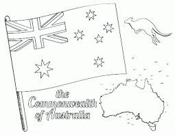 (kangaroos and koala bears optional.) article by julie baker. Perfect Australia Flag And Map Coloring Page Flag Coloring Pages Free Coloring Pages Coloring Pages