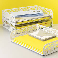 Decorative Letter Tray Letter Tray Contemporary Desk Accessories Decor