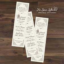 Fairytale Bookmark Save The Date Diy Printable By Hesawsparks Trendy Wedding Invitations Wedding Invitations Diy Diy Save The Dates