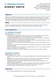 admissions counselor resume samples