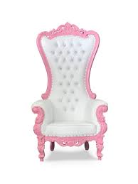 You courageously conquer the jabberwockies of life. Throne Chair Lazarus King Baby Pink Frame Upholstered In White Faux Leather Island Furniture Co