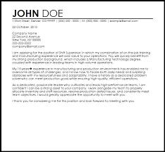 Free Shift Supervisor Cover Letter Templates Resume Now