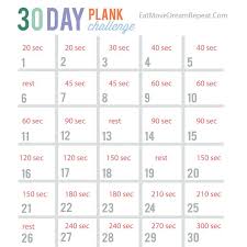 32 Chart For 30 Day Plank Challenge Day For Plank 30