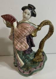 VTG Fitz and Floyd Oriental Asian Lady Pitcher 1996 New 11” Tea Water | eBay