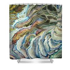 Oyster Shell Falls Wood Print by Sandy Edelen