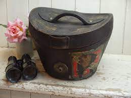 Antique Top Hat Leather Box Top Hat Box Antique Top Hat Box Leather Top Hat Box Top Hat Storage Box Leather Hat Box Hat Box Leather