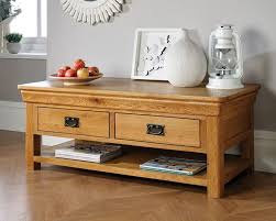 On each slab, the hole is milled trough which a steel pipe will be pressed later. Farmhouse Large Oak Coffee Table With Shelf