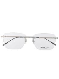 montblanc square frame glasses in silver modesens