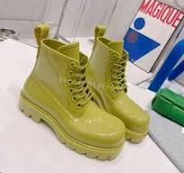 Designer Fashion Men Women boots Step lace-up boot candy color matching  rubber outsole thick bottom autumn and winter rain boots size 35-44