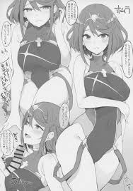 ゼノブレ2】ホムラ「やはり私が毎日お世話してあげないとだめですね♥」ホムラとヒカリ に水着を着てもらってフェラやパイズリで性欲処理してもらって3Pセックス！【エロ漫画同人誌】 | ぶひドウ！ エロ漫画同人誌