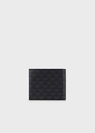 Leather Monogrammed Wallet With Coin Purse Emporio Armani Man
