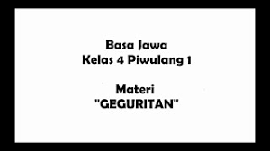 Soal bahasa jawa uas semester 1 kelas 4 sd mi (45 butir). Video Pembelajaran Bahasa Jawa Kelas 4 Piwulang 1 Materi Geguritan Youtube